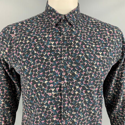 PS by PAUL SMITH Size L Navy Lavender Solid Cotton Button Up Long Sleeve Shirt