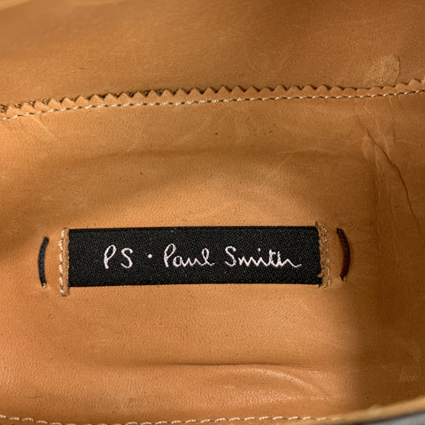 PS by PAUL SMITH Size 11 Navy Antique Leather Cap Toe Lace Up Dress Shoes