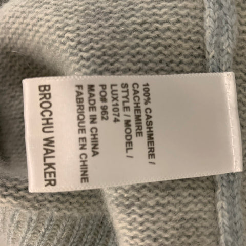 BROCHU WALKER Taille S Pull à col rond uni en cachemire bleu clair