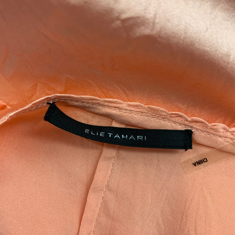 ELIE TAHARI Size XS Peach Wrinkled Silk Camisole Blouse