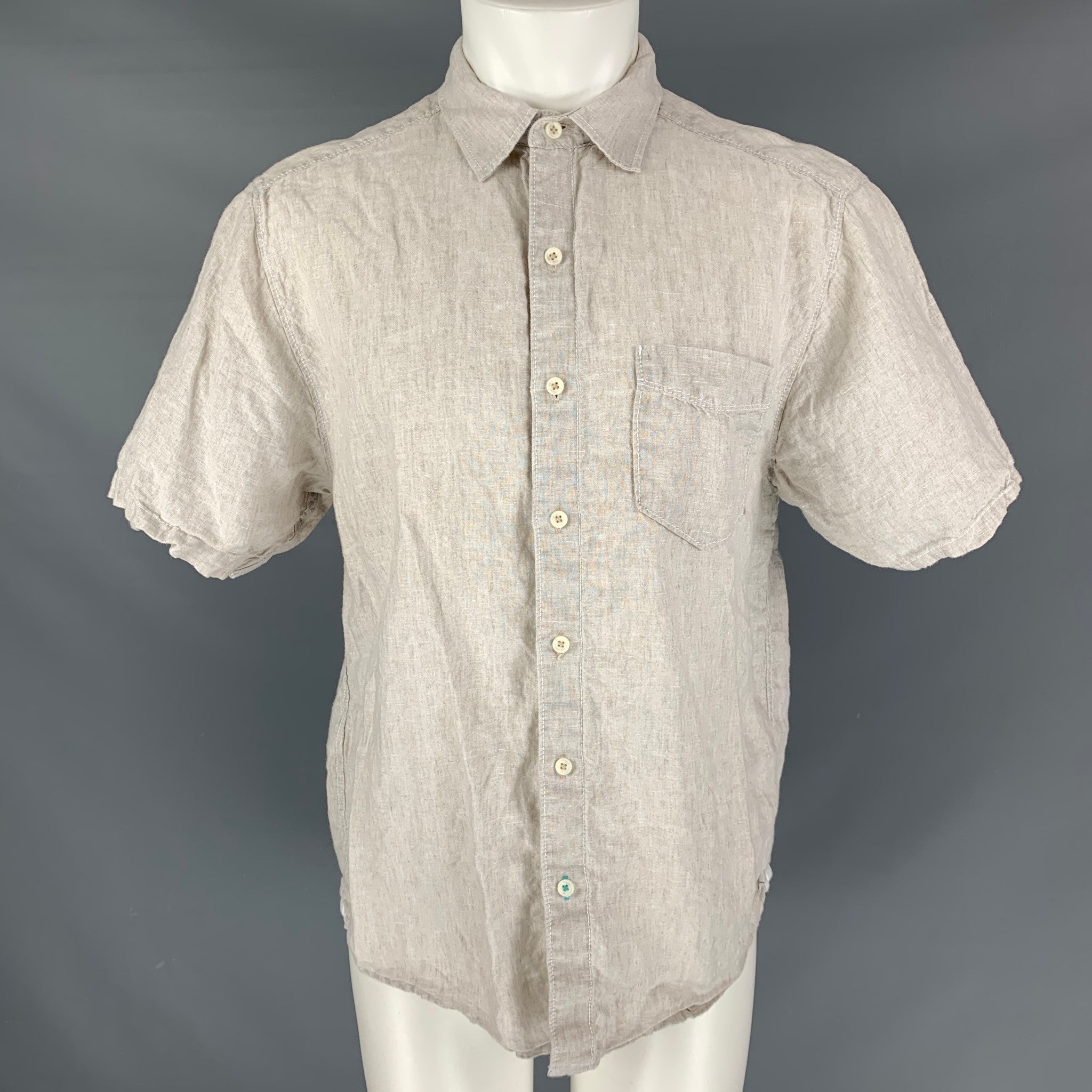 Tommy Bahama Beige outlet Linen Shirt Button