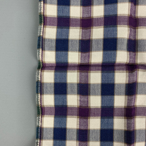 BRUNELLO CUCINELLI Pañuelo de bolsillo a cuadros azul marino morado verde