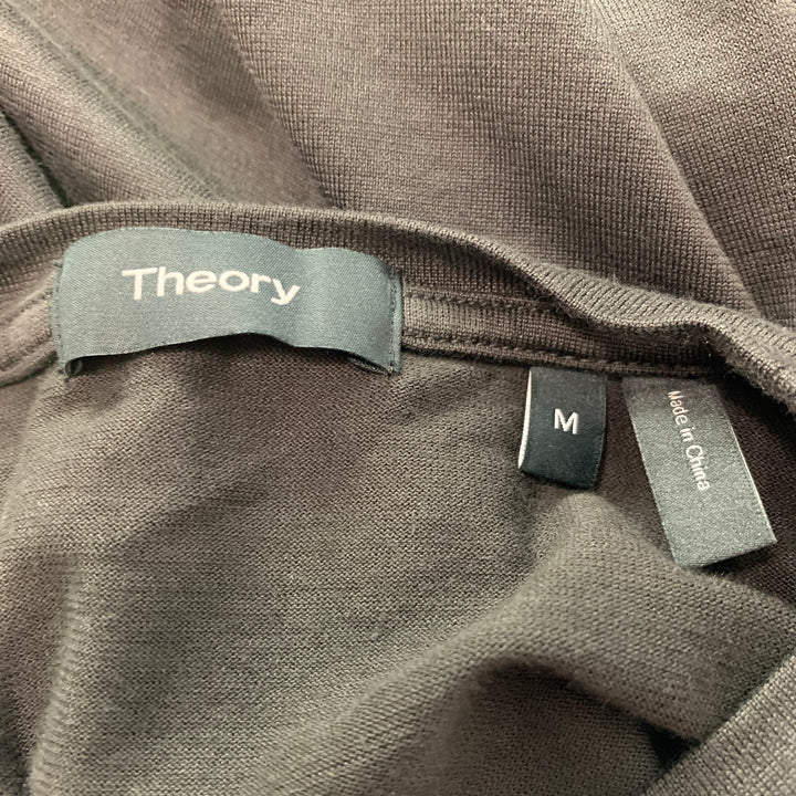 THEORY Camiseta de punto de algodón de seda marrón talla M