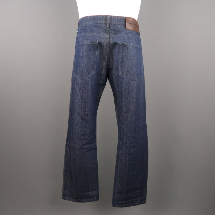 ETRO Taille 32 Jean Indigo Denim Zip Fly