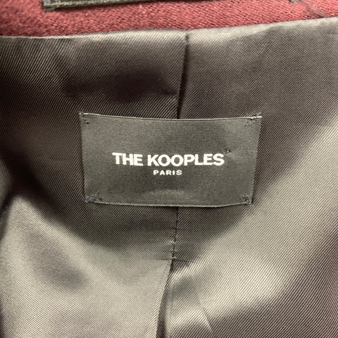 THE KOOPLES Size 42 Burgundy Wool Notch Lapel Sport Coat