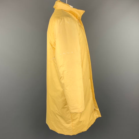 HUGO by HUGO BOSS Size XL Yellow Crinkled Polyurethane Zip Up Coat