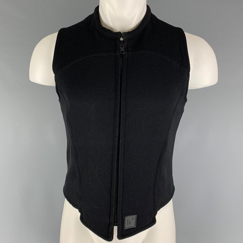 DSQUARED2 Size M Black Ribbed Zip Up Vest