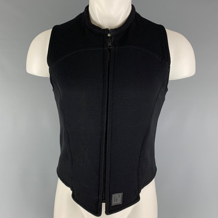 DSQUARED2 Size M Black Ribbed Zip Up Vest