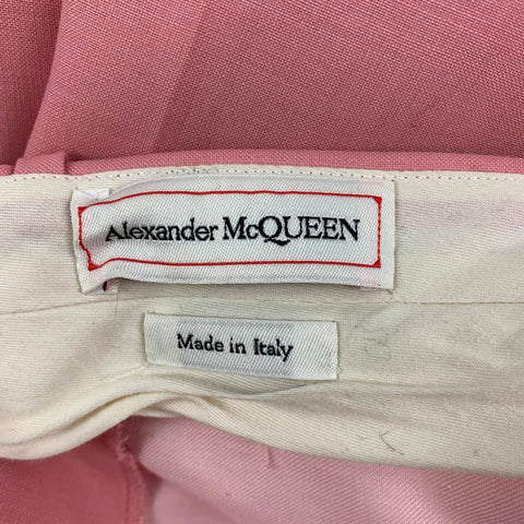 ALEXANDER MCQUEEN Size 38 Pink Wool Mohair Notch Lapel Suit