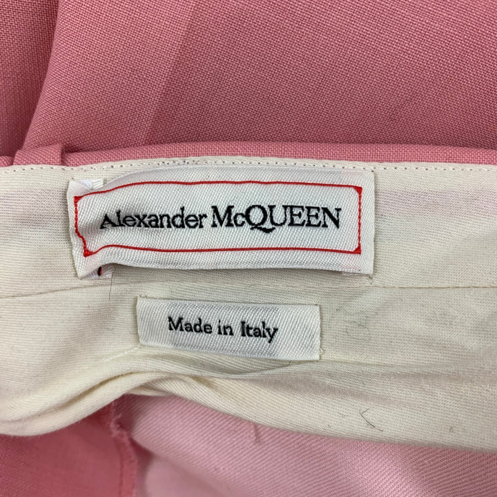ALEXANDER MCQUEEN Size 38 Pink Wool Mohair Notch Lapel Suit