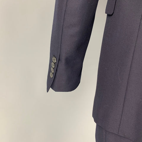 BURBERRY LONDON Size 38 Navy Wool Notch Lapel Suit
