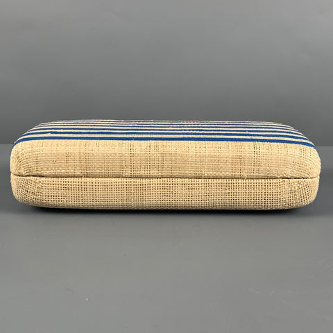 KAYU Blue Natural Stripe Straw Clutch Handbag