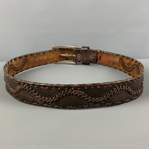 LUCKY BRAND Size 34 Brown Woven Leather Belt