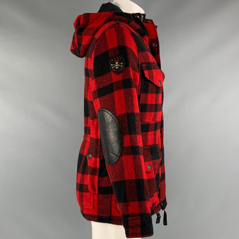 POLO by RALPH LAUREN Size S Black Red Plaid Wool Nylon Jacket