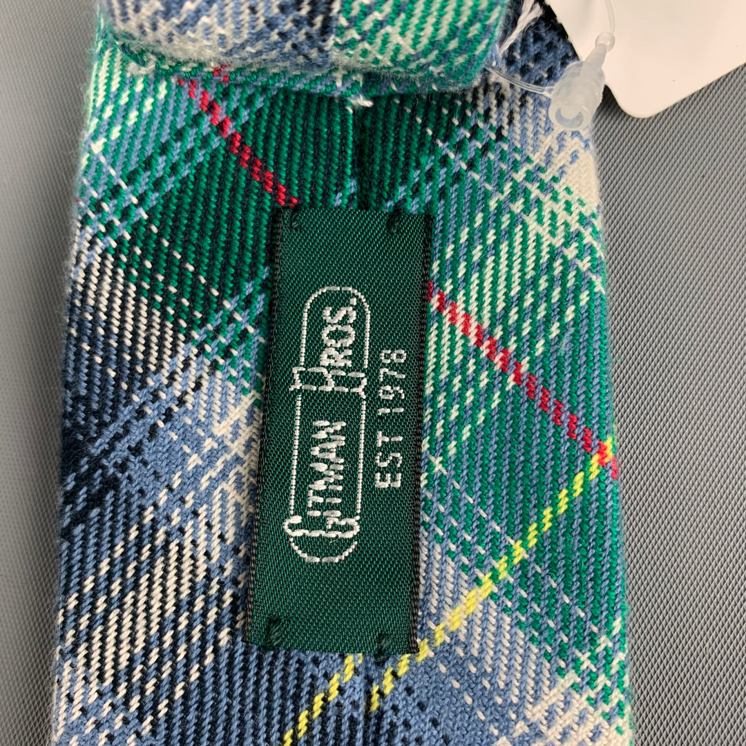 GITMAN BROS Green Plaid Cotton Tie