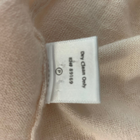 Pull à col en V uni en cachemire rose poudré taille S ATM