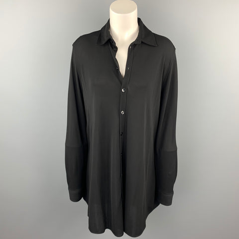 JEAN PAUL GAULTIER Taille 8 Chemise boutonnée en mélange d'acétate noir