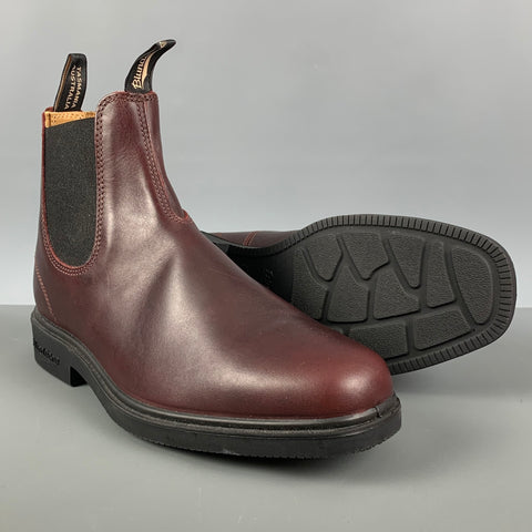 BLUNDSTONE Size 11 Burgundy Solid Leather Boots