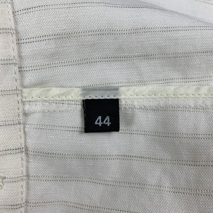 ARMANI COLLEZIONI Size 44 Regular Off White Stripe Notch Lapel Sport Coat
