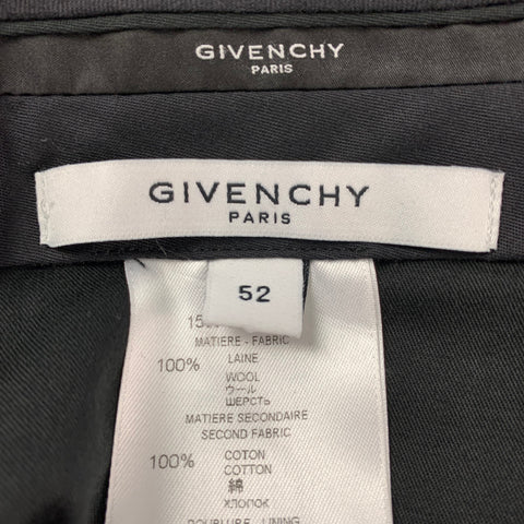 GIVENCHY Size 36 Black Wool Velvet Trim Tuxedo Dress Pants