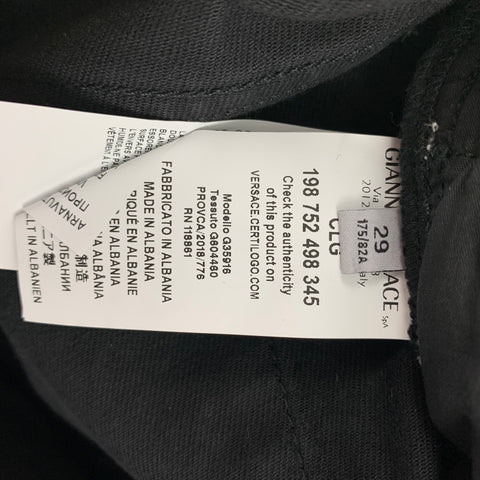 VERSACE COLLECTION Size 29 Black & Gold Studded Cotton Blend Slim Casual Pants