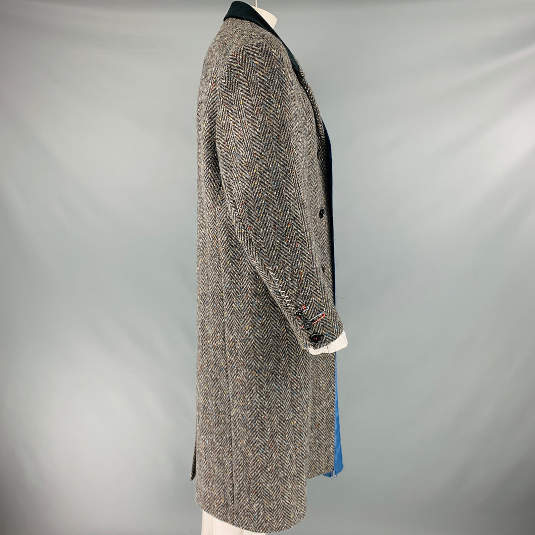 MARNI Poitrine Taille 42 Taille 42 Manteau à revers cranté en laine à chevrons multicolore gris