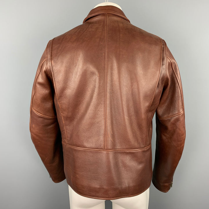 GOLDEN BEAR for TAYLOR STITCH Size L Brown Leather Zip Up Jacket