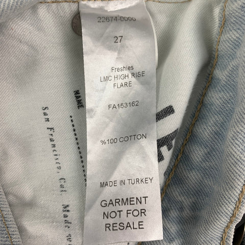 LEVI'S MADE & CRAFTED Size 27 Light Blue Cotton Bell Bottom Jeans