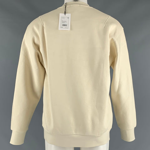 THEORY Size M Beige Cotton Polyester Crew-Neck Sweatshirt