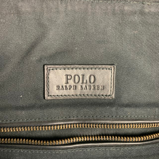 POLO by RALPH LAUREN Black Brown Color Block Leather Tote Bag