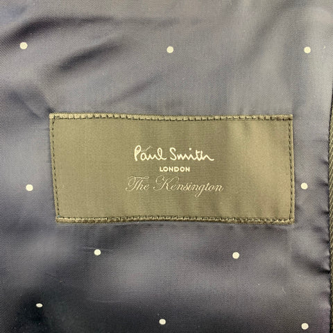 PAUL SMITH The Kensington Taille 36 Manteau de sport à revers cranté en laine à carreaux bleu marine et bleu