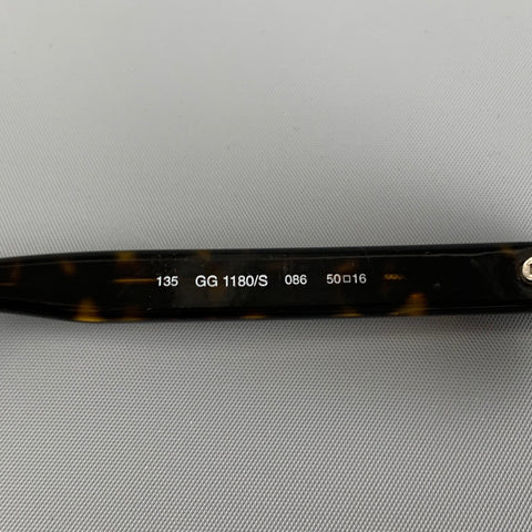 GUCCI Brown Black Tortoise Acetate Sunglasses
