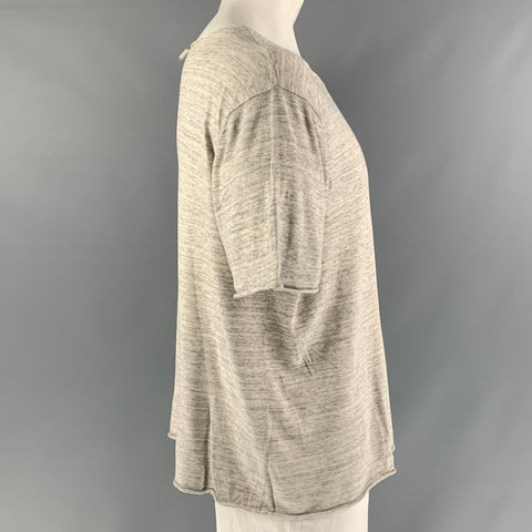 CÉRÉMONIE D’OUVERTURE Taille XL T-shirt Gris Clair Heather Scoop Neck