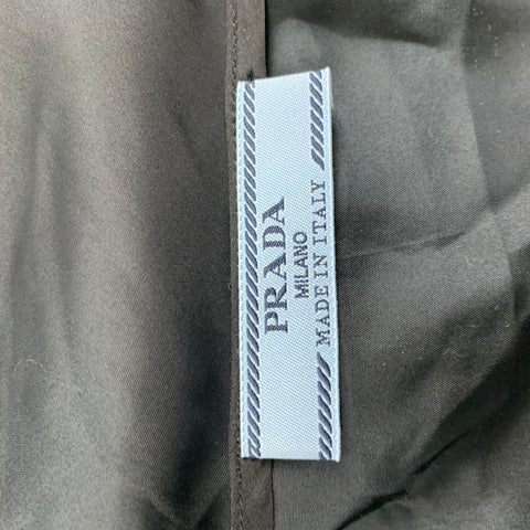 PRADA Size 6 Black Nylon Crystal Tulle Mini Skirt