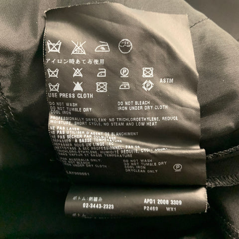 PRADA Taille 8 Pantalon habillé en polyester viscose noir à devant plat