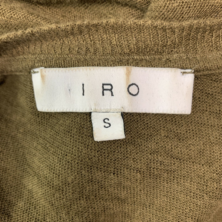 IRO Taille S T-shirt à col rond en lin vieilli olive