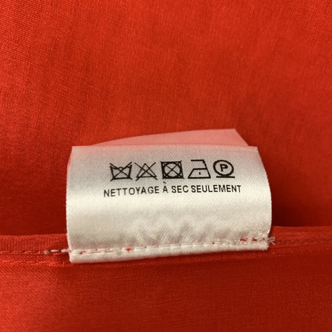 PORTS 1961 Chaqueta de solapa de muesca transparente de seda roja talla 8