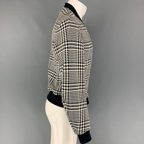TOMORROWLAND Size M Black White Houndstooth Nylon Blend Jacket