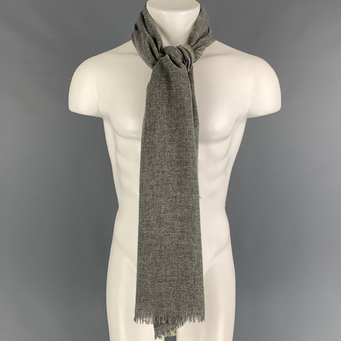 LOCHCARRON Grey Yellow Heather Wool Cashmere Scarf