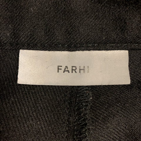 FARHI Size 34 Black Solid Wool Zip Fly Casual Pants