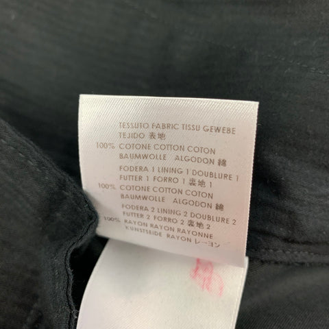 ALEXANDER MCQUEEN Size 34 Black Navy Cotton Zip Fly Dress Pants