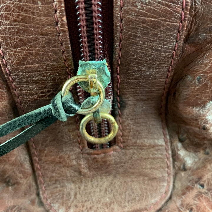 VINTAGE Burgundy Textured Ostrich Leather Carry-On Bags