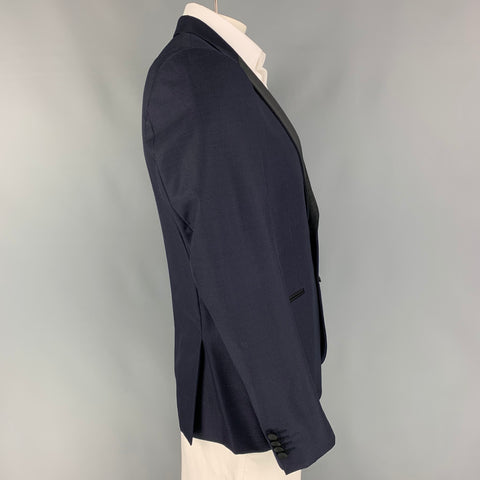 PAUL SMITH Soho Fit Size 42 Regular Navy & Black Wool Notch Lapel Sport Coat