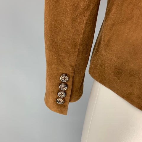 RALPH LAUREN Black Label Size 6 Brown Suede Jacket