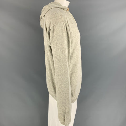 45rpm Size XL Light Grey Heather Cotton Hooded Sweatshirt