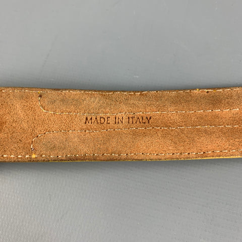 BURBERRY PRORSUM Size 32 Yellow Textured Leather Belt