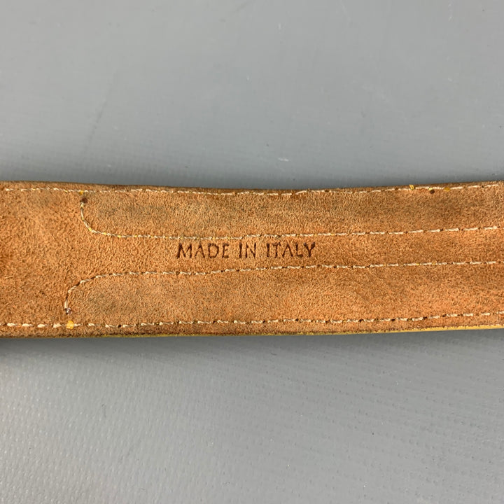 BURBERRY PRORSUM Size 32 Yellow Textured Leather Belt