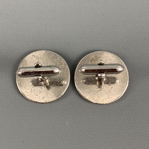 SWANK Silver Embossed Metal Cuff Links