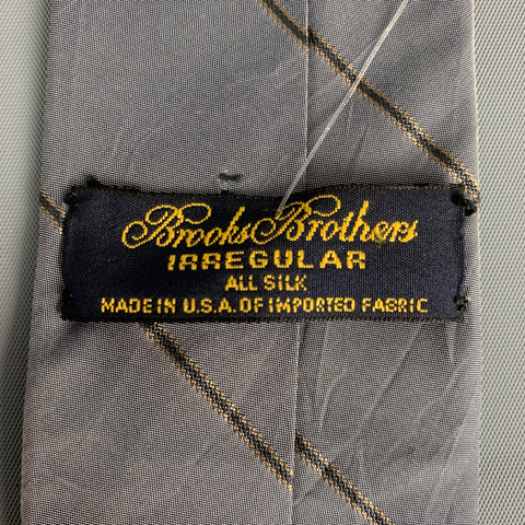 BROOKS BROTHERS Gray Stripe Silk Tie