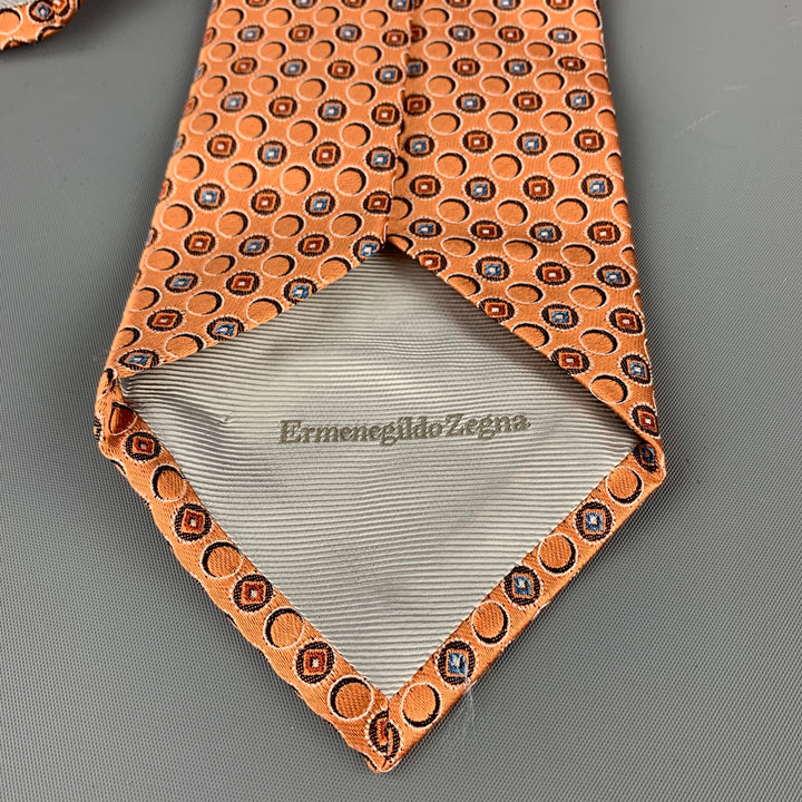 ERMENEGILDO ZEGNA Copper Circles Silk Tie
